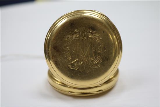 A George V Barraud and Lunds 18ct gold half hunter pocket watch with inscription relating to Leopold & Marie Rothschild.